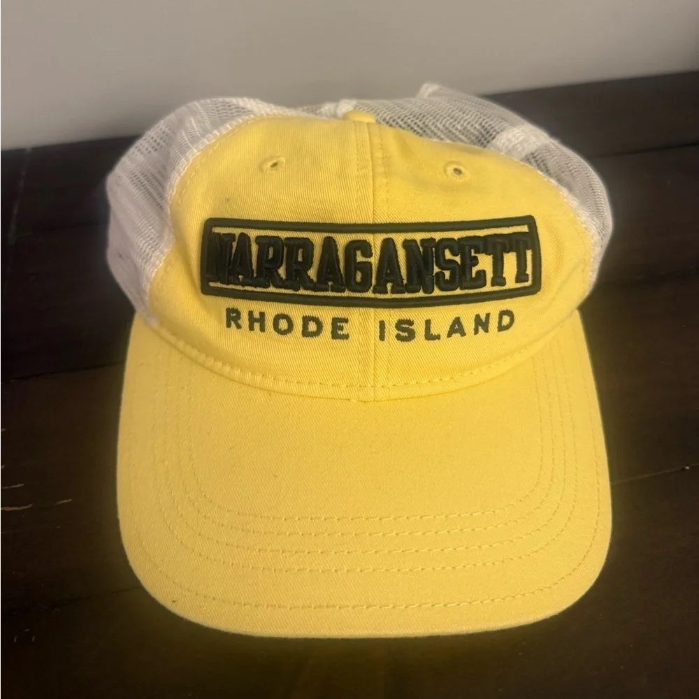 Narragansett Rhode Island Trucker Hat – Yellow & White Mesh Snapback by Gear